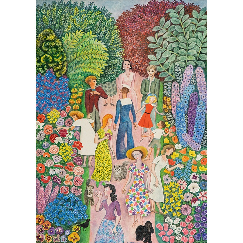DOM ROBERT (GUY DE CHAUNAC-LANZAC) (FRENCH 1907-1997) THE FLOWERING GARDEN - STUDY FOR TAPESTRY, 1951